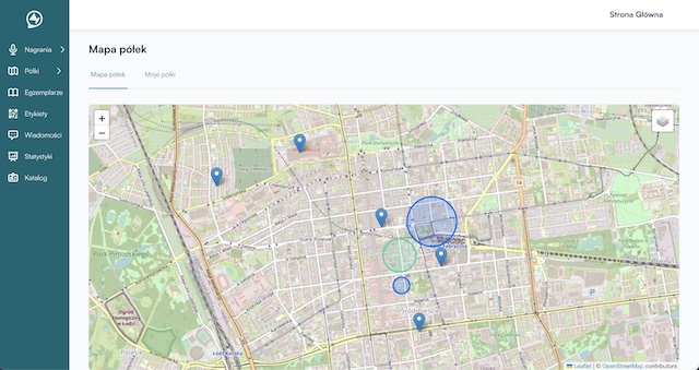 Zrzut ekranu przedstawiający Mapa półek